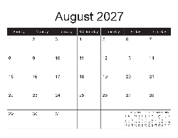 USA 2027 Calendar - USA Dates (December 2026 to December 2027)