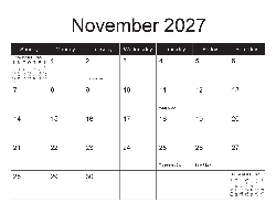 USA 2027 Calendar - USA Dates (December 2026 to December 2027)