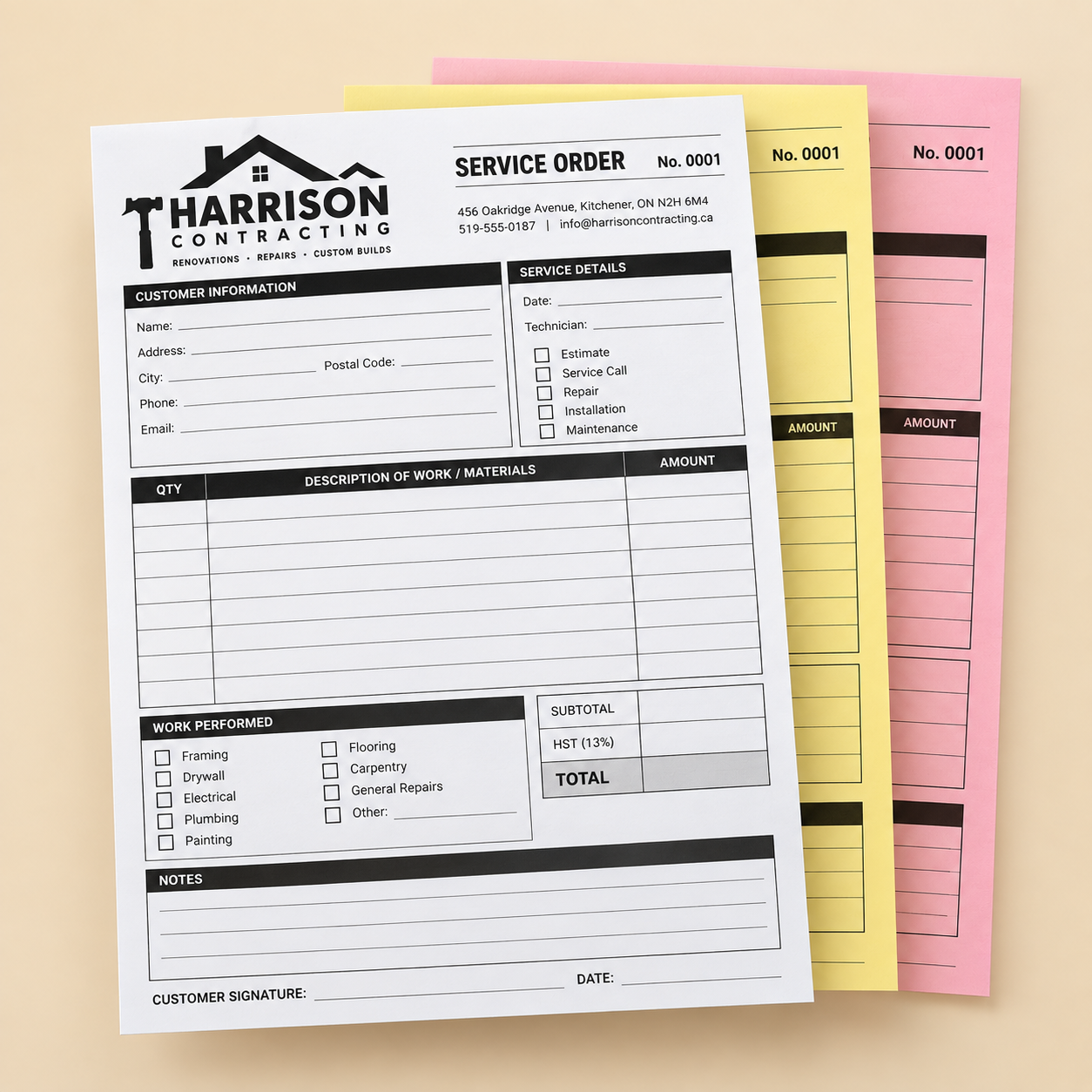 Carbonless NCR Forms