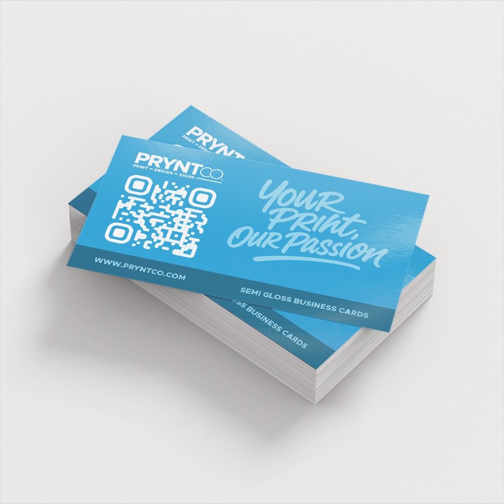 Stack of semi-gloss business cards in a printed mockup