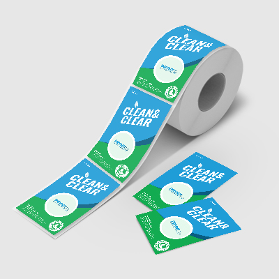 Custom printed product labels supplied on a roll