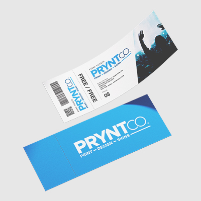 Custom event tickets with numbered tear-off stubs