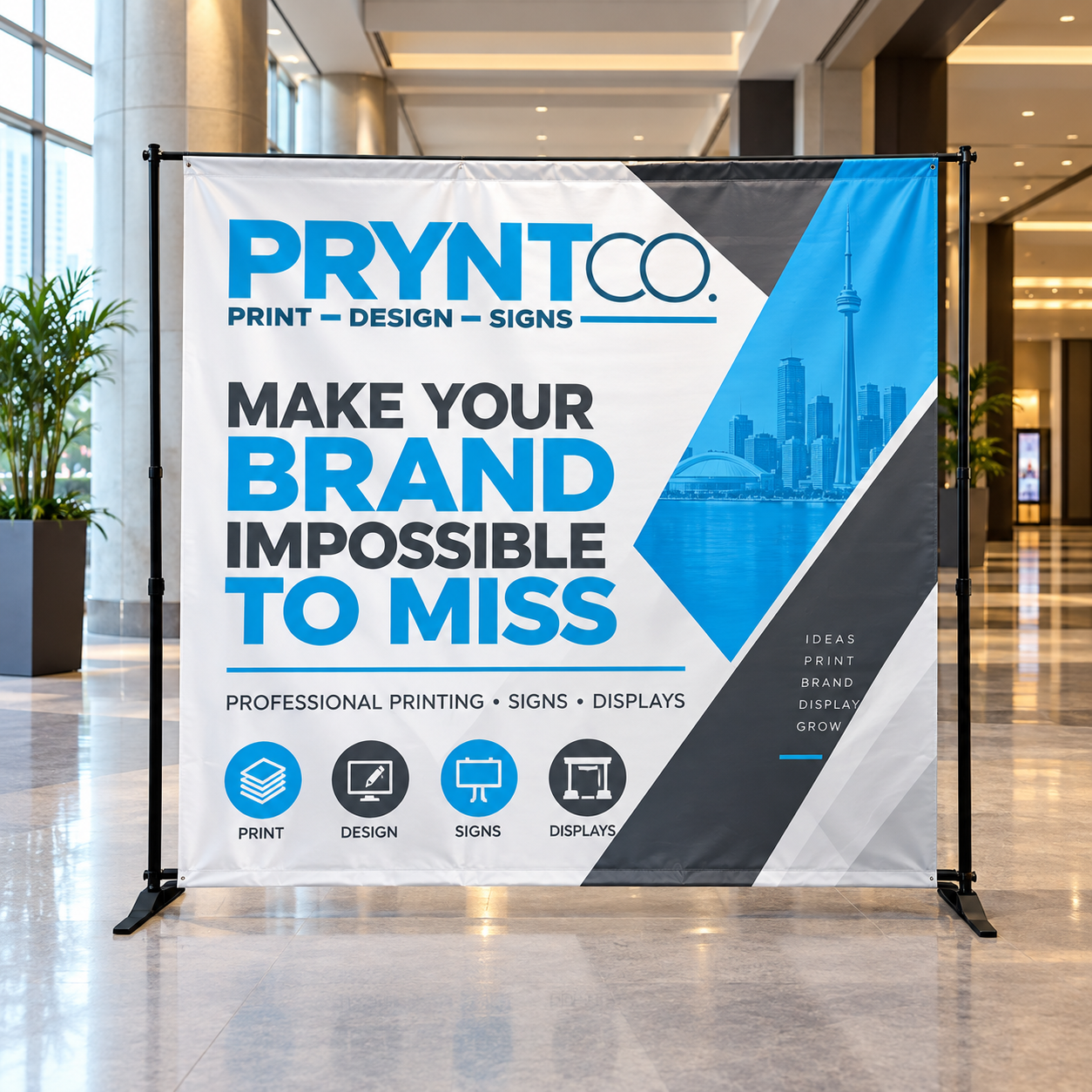 Adjustable Telescopic Banner Display 2