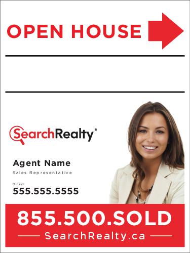 Search Realty Sandwich Board  18 x 24 with Photo & Marker Panel - 2 Agents