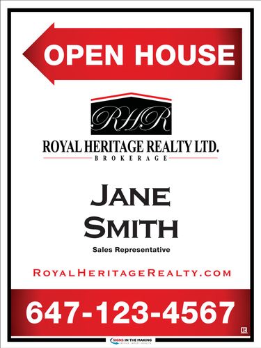 Royal Heritage Realty Sandwich Board  18 x 24 - 1 Agent
