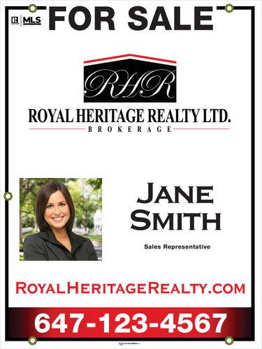 Royal Heritage Realty - For Sale Sign with Photo - 24x32