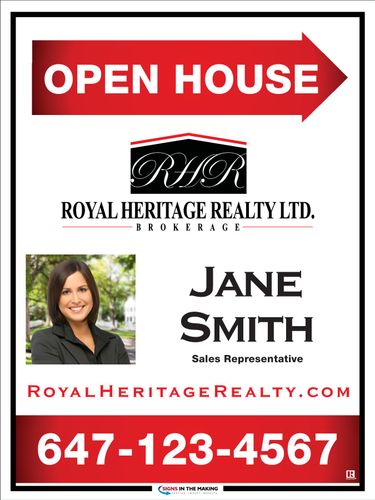 Royal Heritage Realty Sandwich Board  18 x 24 with Photo - 1 Agent