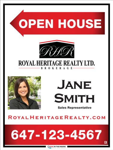 Royal Heritage Realty Sandwich Board  18 x 24 with Photo - 1 Agent