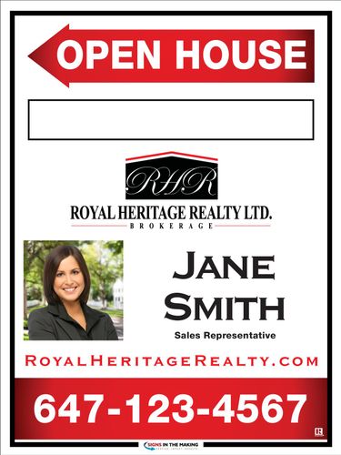 Royal Heritage Realty Sandwich Board  18 x 24 with Photo & Marker Panel - 1 Agent