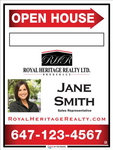 Royal Heritage Realty Sandwich Board  18 x 24 with Photo & Marker Panel - 1 Agent