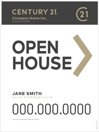 Century 21 Sandwich Board White - 18x24 
