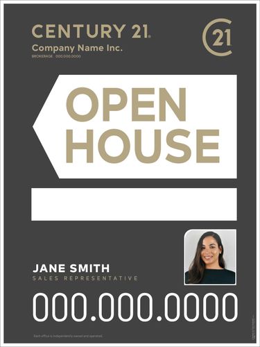 Century 21 Sandwich Board Black - 18x24 w/Photo & Marker Panel