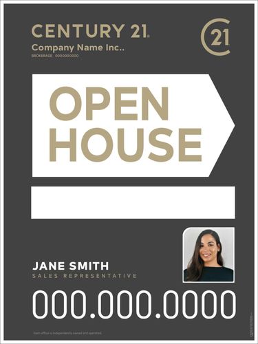 Century 21 Sandwich Board Black - 18x24 w/Photo & Marker Panel