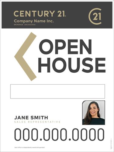 Century 21 Sandwich Board White - 18x24 w/Photo & Marker Panel