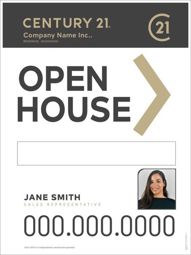 Century 21 Sandwich Board White - 18x24 w/Photo & Marker Panel