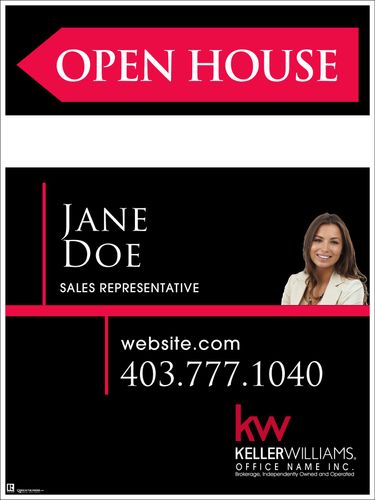 KW - Sandwich Board - Black w/Photo & Marker Panel - 18x24