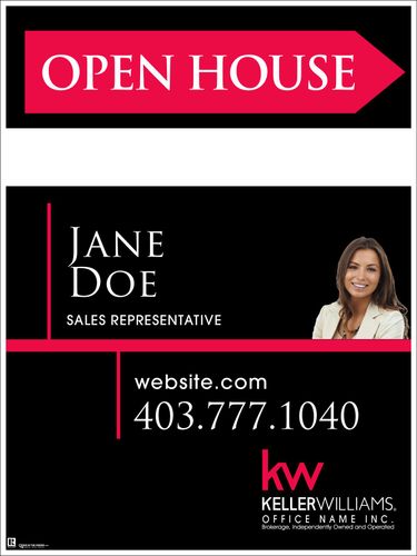KW - Sandwich Board - Black w/Photo & Marker Panel - 18x24