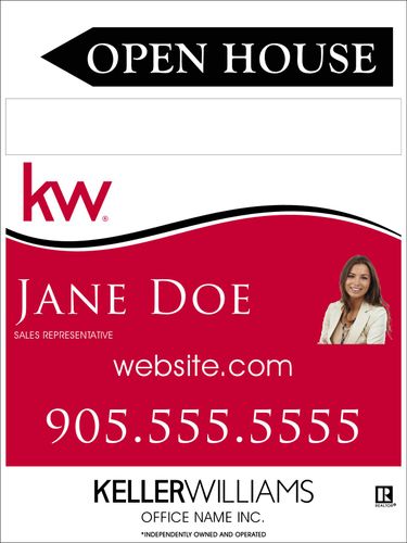 KW - Sandwich Board - Red Wave w/Photo & Marker Panel - 18x24