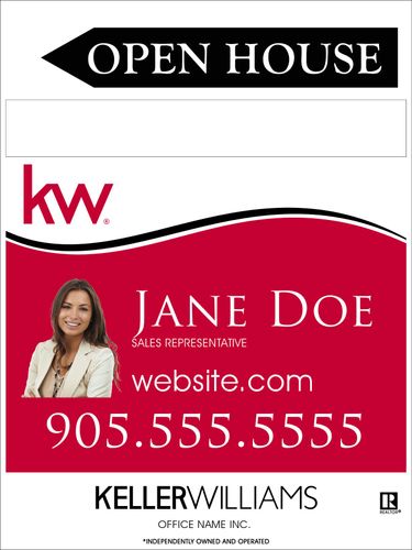 KW - Sandwich Board - Red Wave w/Photo & Marker Panel - 24x32