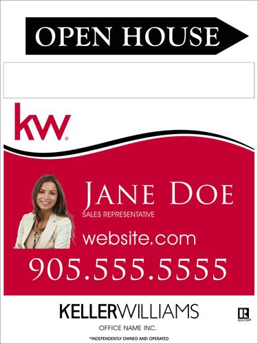KW - Sandwich Board - Red Wave w/Photo & Marker Panel - 24x32