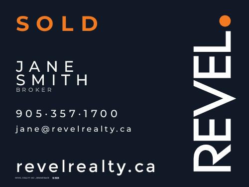 REVEL Realty For Sale Sign - 32x24 - Dark Blue