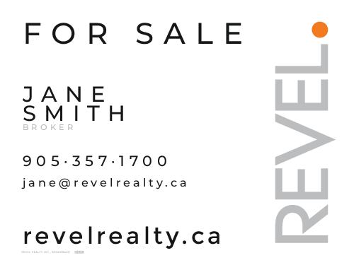 REVEL Realty For Sale Sign - 32x24 - White Standard with Photo