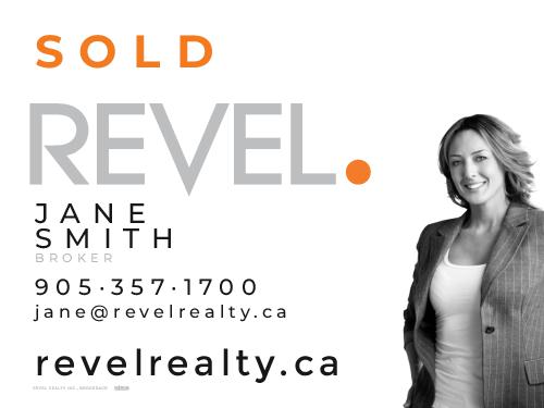 REVEL Realty SOLD Sign - 32x24 - White with Photo