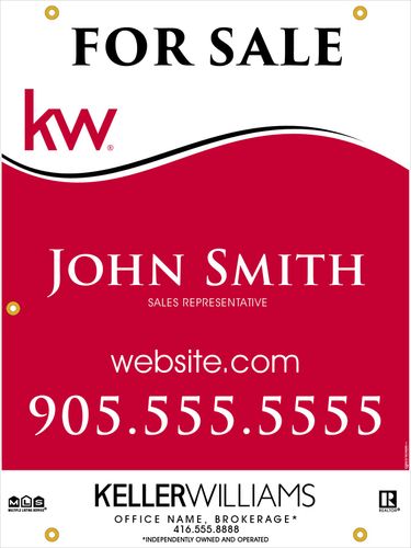 KW - For Sale Sign - Red Wave - 24x32