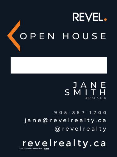 REVEL Realty Sandwich Board -  24x32 - w/Marker Panel - Dark Blue