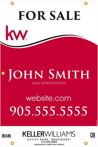 KW - For Sale Sign - Red Wave - 24x36 