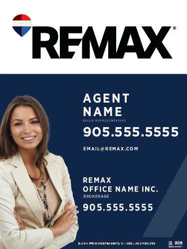 REMAX® - For Sale Sign Navy - 24x32 w/Photo