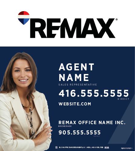 REMAX® - For Sale Sign - 32x36 Navy w/Photo