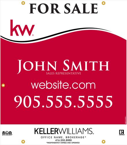 KW - For Sale Sign - Red Wave - 30x34