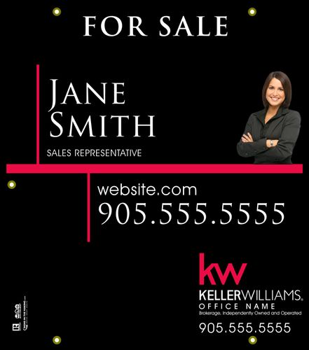 KW - For Sale Sign - Black - 30x34 with Photo