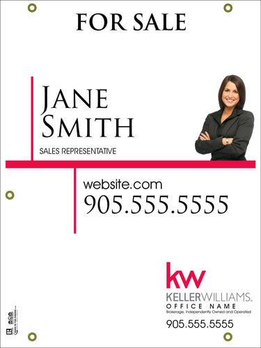 KW - For Sale Sign - White - 24x32 with Photo