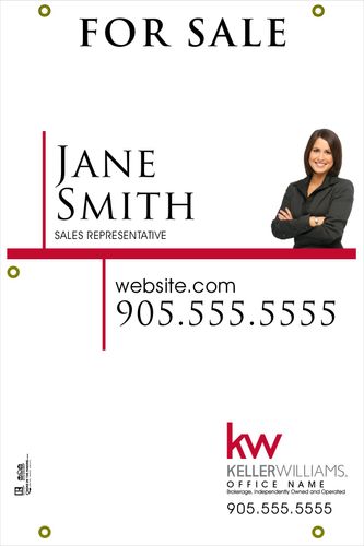 KW - For Sale Sign - White - 24x36 with Photo
