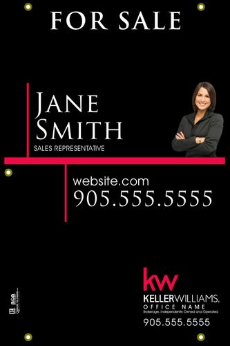 KW - For Sale Sign - Black - 24x36 with Photo