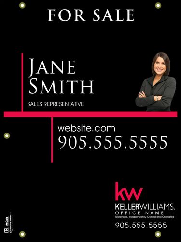 KW - For Sale Sign - Black - 24x32 with Photo