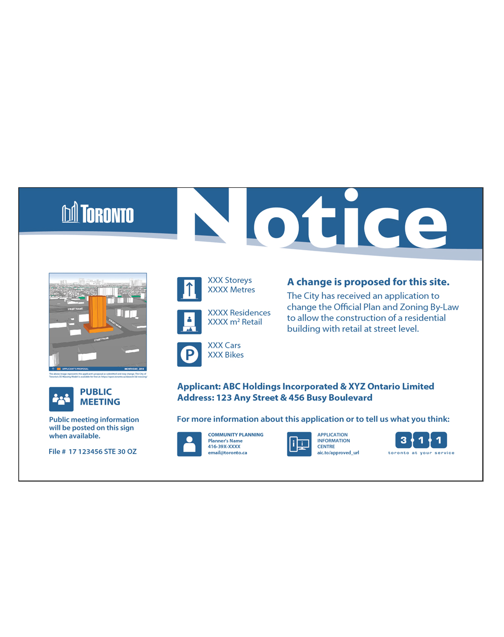 Notice Sign - City of Toronto + In-ground Installation