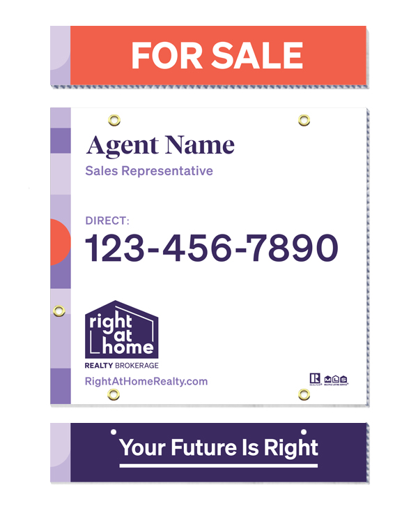 Right At Home - For Sale Sign with Riders