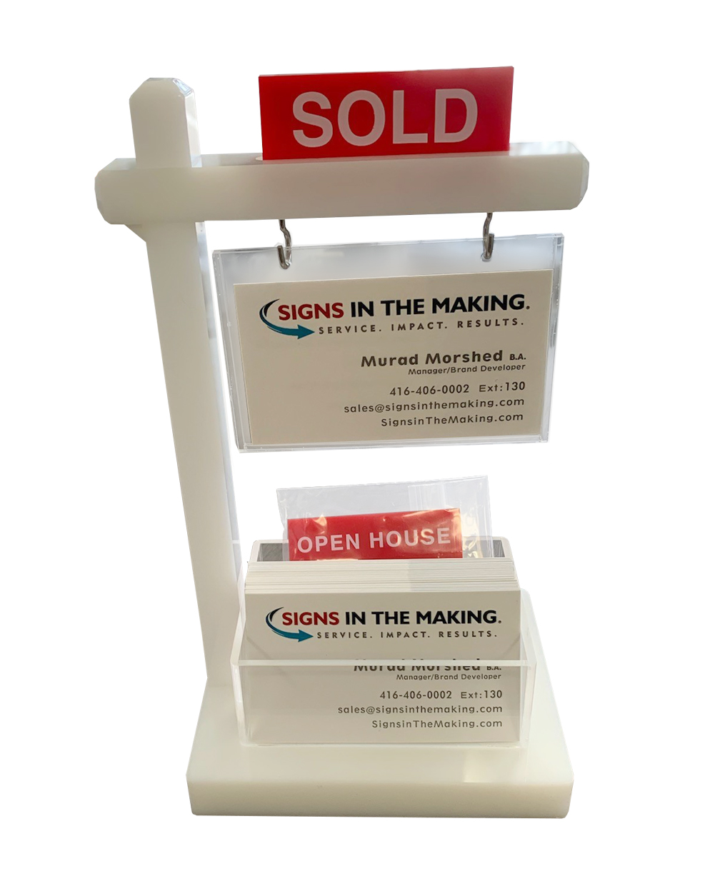 Mini Real Estate Sign - Business Card Holder - Deluxe