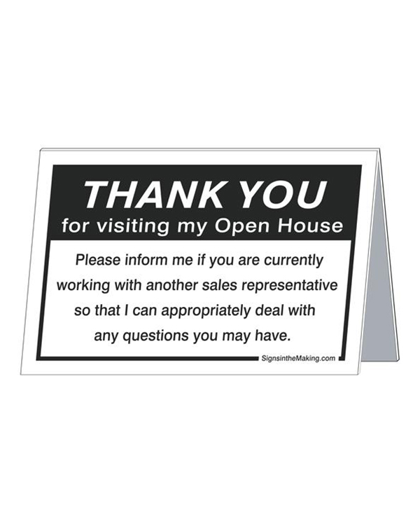 Coro Tent - Thank You for Visiting My Open House 1