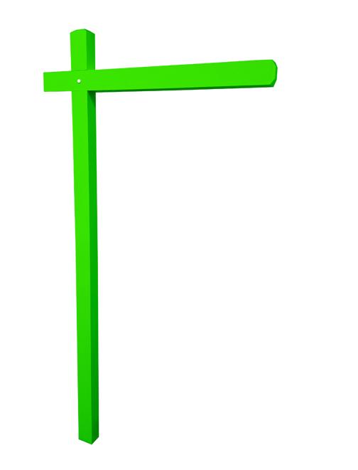 Aluminum Sign Post - Fluorescent Green 1