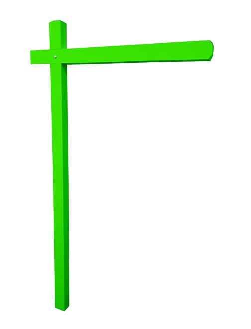 Aluminum Sign Post - Fluorescent Green 2