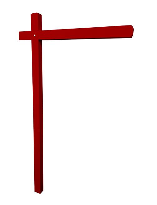 Aluminum Sign Post - Venetian Red 2