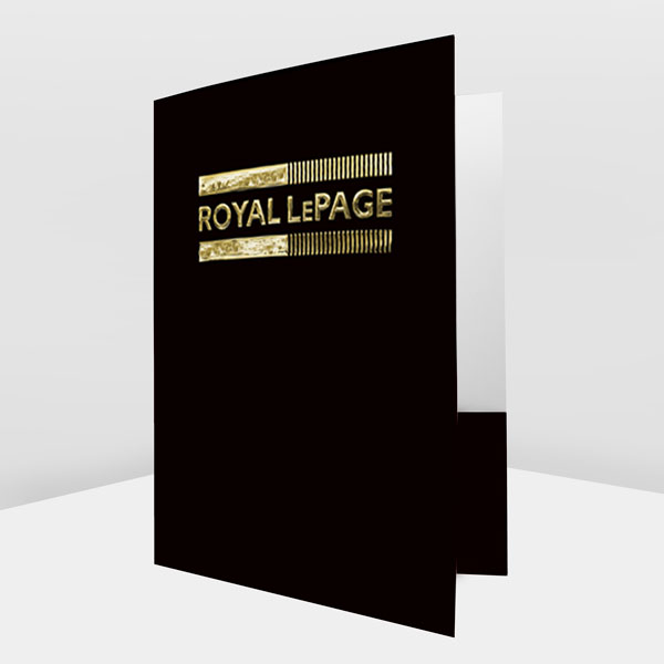 Royal LePage Premade Presentation Folder (Black with Raised Gold Foil)