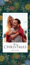 Merry Christmas - Green Floral