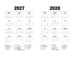 2027 Calendar - Simple