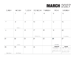 2027 Calendar - Simple