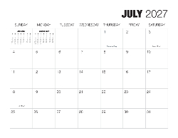 2027 Calendar - Simple